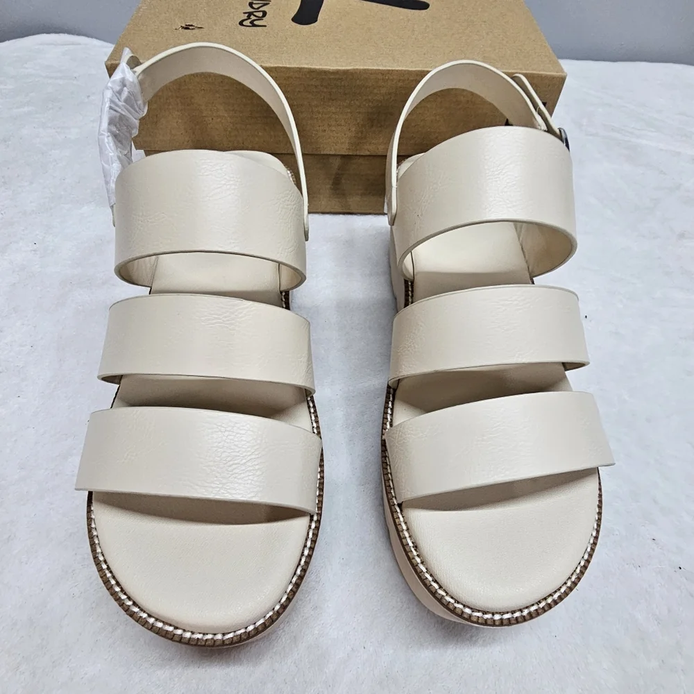 Women's DIRTY LAUNDRY Cream Platform Wedge Sandals SZ 9.5 NEW - Picture 4 of 10